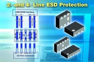 Vishay推出两款低电容及漏电流的ESD?；ふ罅衅骷? align=