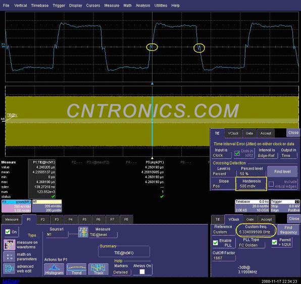 图三 使用TIE的缺省设置,Hysteresis值为500mdiv