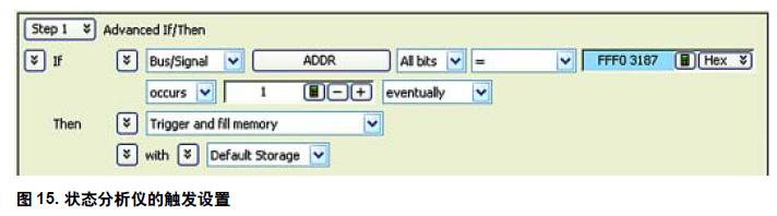 图15. 状态分析仪的触发设置