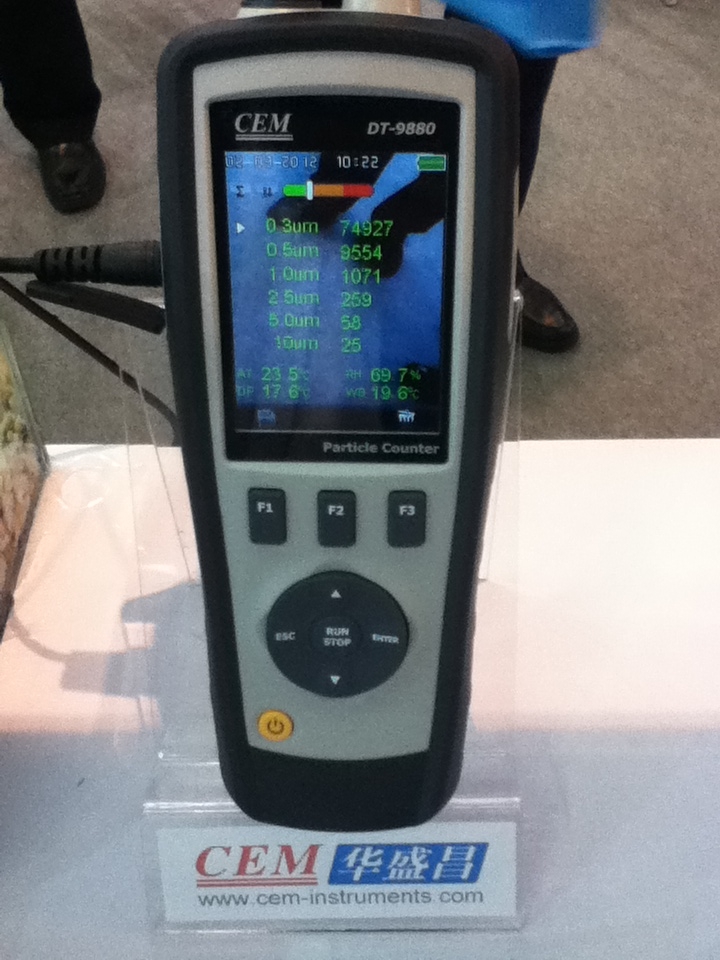 图1：DT-9880测得展馆现场的PM2.5值为259