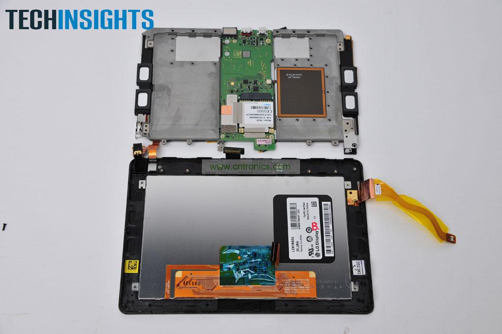 将电池组和主板与显示器分离