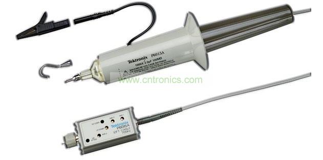 针对高压测量推出的泰克P6015A是一种额定电压高达20kV DC、峰值电压可达40kV(100ms脉宽)的单端无源探头