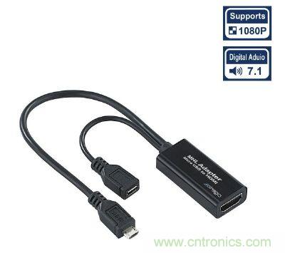 因应行动装置的使用情境需求，MHL设计可在传送视讯的同时，在同一线材进行装置的充电应用