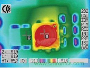 分立设计顶部的热图像