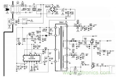 2007年TCL公司的2188F纯平彩电的电源部分