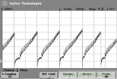 这些波形代表电弧发生时图1所示电路的输出电压