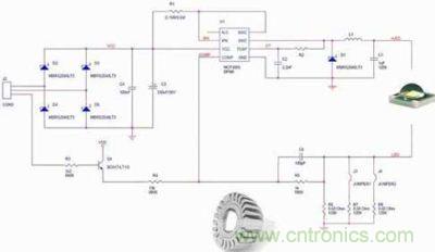 安森美半导体NCP3065在LED恒流降压控制应用中的示意图