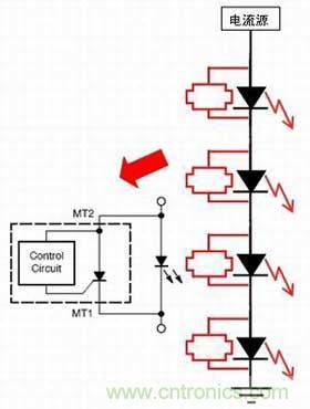 安森美半导体NUD4700 LED开路分流?；て鞯挠τ檬疽馔? width=