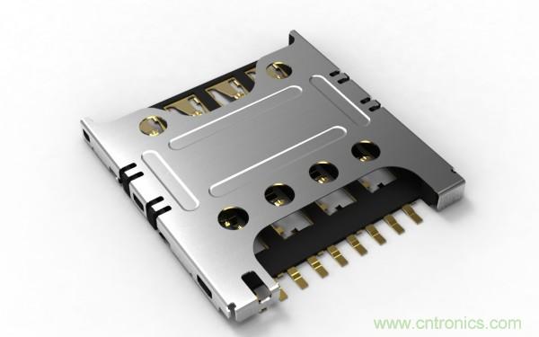 超薄插拔式Micro SIM卡连接器，高度仅为1.24毫米
