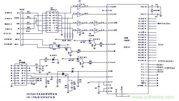 图4：CPU（单片机）电路和控制端子内电路图