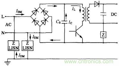 差模输入传导噪声电原理图