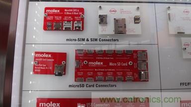Molex放大版MicroSIM和MicroSD卡连接器