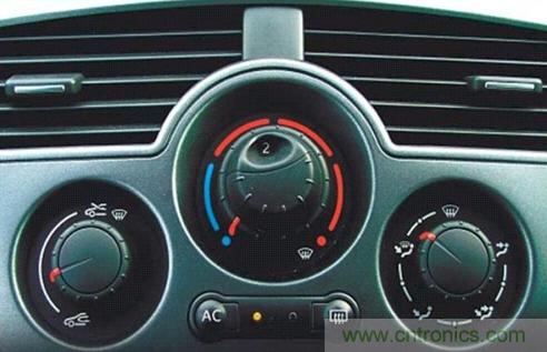 图1. 典型汽车自动空调用户界面
