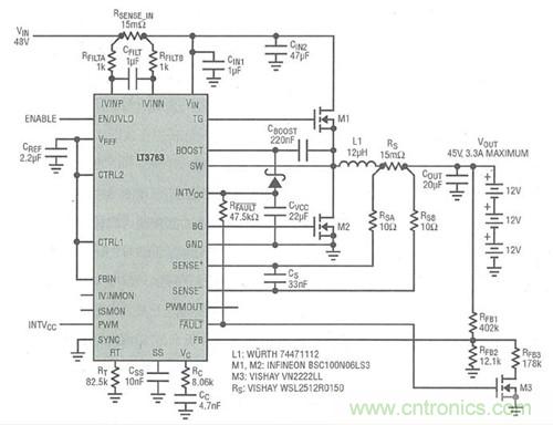 图4：3. 3A电流、6节电池(36V)SLA电池充电器