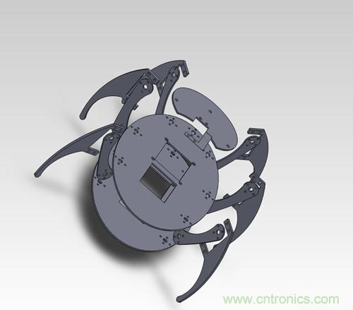 DIY：&ldquo;甲壳虫&rdquo;机器人3D 模拟图