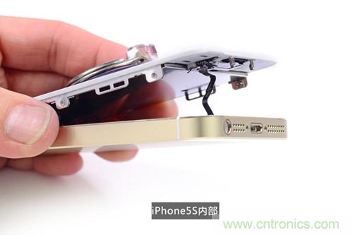 土豪金iPhone 5S拆解：内部结构升级，维修难度增加