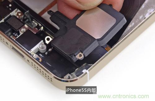 土豪金iPhone 5S拆解：内部结构升级，维修难度增加