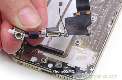 土豪金iPhone 5S拆解：内部结构升级，维修难度增加