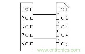 EPC13骨架引脚图如下: