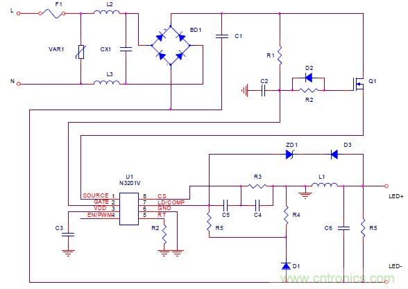 可调光PFC LED专为驱动器LED灯泡及灯管设计