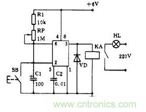 555 电路制成的相片曝光定时器