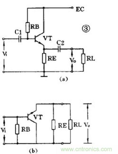 射极输出器(a)交流通路(b)