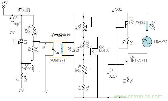图1：基于有源器件的线性区域进行功率控制。