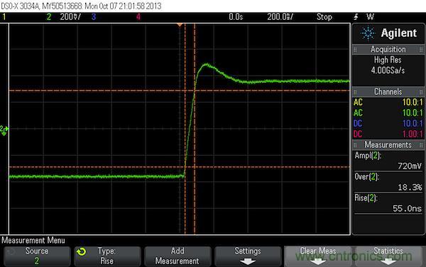 电压缓冲器组态的大信号阶跃响应