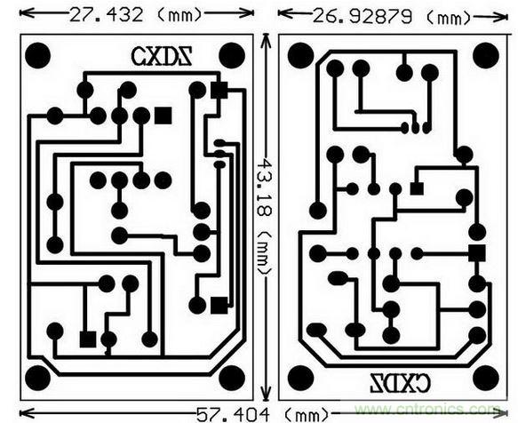 电路的PCB布线如下: