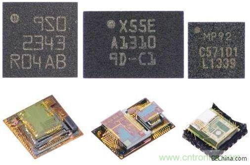 来自三家不同供应商的9轴MEMS传感器尺寸、内部结构都大不相同