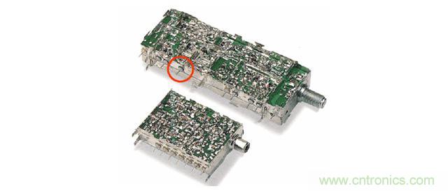 使用EMI静噪滤波器（穿心电容）的电子调谐器示例