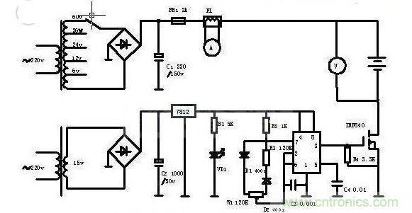自制蓄电池修复器电路图