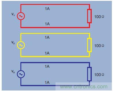 图3.三个单相电源-6个单位损耗