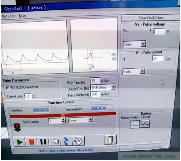 测试波形和示波器屏幕