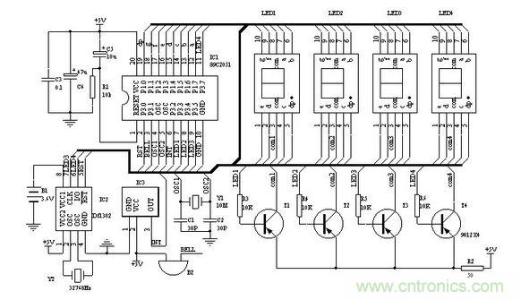 电子钟原理图