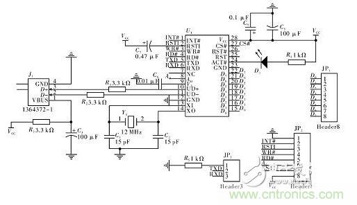CH375 外围硬件电路