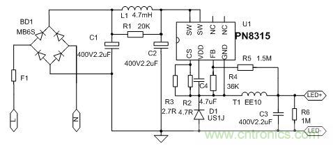 典型案例:非隔离5-40W的LED恒流驱动的设计