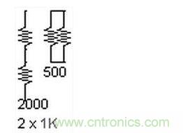 两个电阻，两种组合。这个很简单。