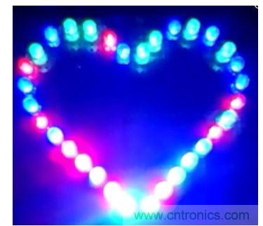 “心”型LED 灯效果图