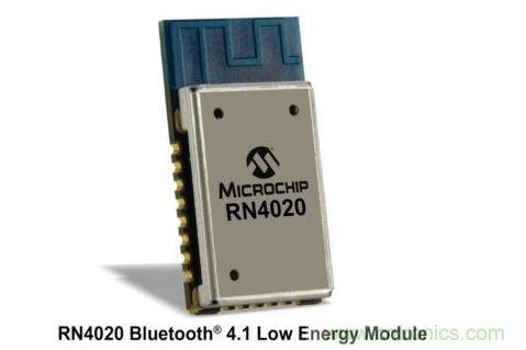 Microchip公司的RN4020模块集成了包括天线在内完整的低功耗蓝牙射频电路。RN4020采用密封的10mm x17mm x 2mm封装，内置有板载陶瓷天线、2.4GHz的低功耗蓝牙收发器、带完整的嵌入式低功耗蓝牙协议栈的微控制器以及UART和USB接口。
