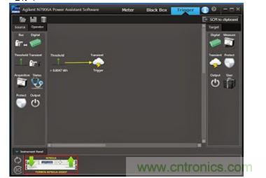在图形化软件中生成一个能量限制设置，并加载到安捷伦APS 电源