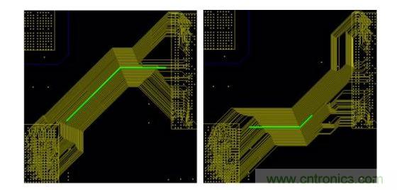 这是一个使用已打包布线样式的示例。布线的方向由设计师的草图来决定。