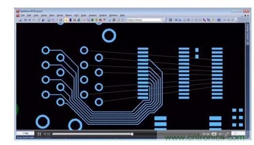 草图布线器按照设计师反映在草图中的意图对走线进行布线