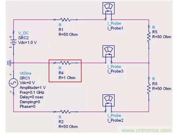 【导读】说实话，这个问题也对高速先生造成了困扰。一直都会有人问回流的交叠是否会造成信号之间的干扰，比如平面的上下走线重叠，回流路径一样时。通常会有这么几种回答！  1.趋肤效应导致电流并没有相交；  但是在1.2mil的铜厚的情况下，10MHz以上的信号才会出现明显的趋肤效应?？蠢凑飧鼋馐筒⒉缓侠怼? 2.信号在介质中传递，电磁场的耦合才会造成串扰；  这个说法没错，但是还是不能解开心中对电流走在同一条路径上时，会不会造成相互之间干扰的问题。  让我们来做以下实验，搭建一个拓扑如图1所示： 1 图1  环路1由一个DC1.0V供电，表示我们的受干扰线，电流表1测量路径1上的电流。  环路2由一个100MHz的AC1.0V供电，表示我们的干扰源，电流表2测量路径2上的电流。  电流表3测量回流路径上的电流。  这样一个结构，得到的结果是如何呢？如图2所示： 2 图2  可以看到，我们的被干扰源就是一个干净的直线，虽然环路1和环路2在回流路径上电流交叠，但是他们相互之间并不影响。其实这不就是基尔霍夫定律吗。  有人会试图从电磁场的角度来否定基尔霍夫定律在这里的正确性，&ldquo;回流路径也会产生电磁场，这些电磁场会与其他的回流路径相互影响&rdquo;。但事实上是，回流路径与回流路径之间是没有耦合途径的，他们在同一个平面上，没有容性耦合，也没有感性耦合。  那么是否回流就不会影响我们的信号质量了呢？当然是会影响的。  其实在图1的实验中，笔者讨了个巧，将地平面各个短路点之间的阻抗当成了0，但实际上，地平面的各个不同的点之间是有转移阻抗的。让我们模拟实际情况再看看图3： 3 图3  这时候我们假设我们的地平面是有1&Omega;电阻的。（当然这是为了实验效果，实际上地平面阻抗并不会有这么大），结果如图4： 4 图4  是的，干扰出现了。这个干扰并不是来自于回流路径之间的电流耦合，而是来自于我们地平面本身由于有转移阻抗的存在，导致回流流经地平面时，造成地平面并不是一个完美的0电平。  回流就是这样干扰我们的信号的，也就是我们所说的地弹。