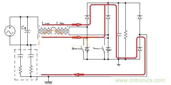 无Y电容的共模滤波器