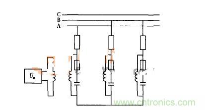 利用放电线圈构成的零序电压?；そ酉咄? width=