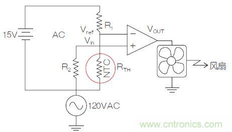 图2：测温电桥电路。