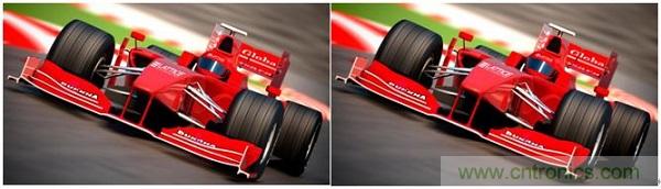 右侧图片按照DSC规范进行了2.5x压缩，左侧图片未经压缩。浏览者很难看出两者的差别。