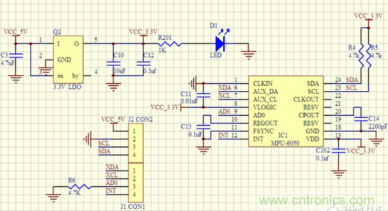 MPU-6050电路原理图