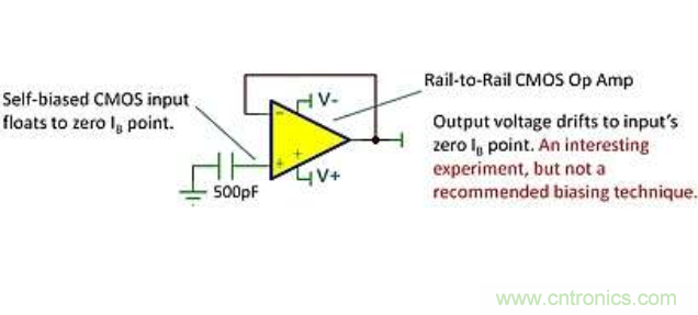 CMOS放大器和JFET放大器的输入偏置电流